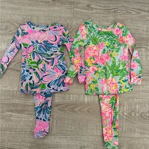 Lilly Pulitzer Girls Floral Pink Green Blue Pajama Sets